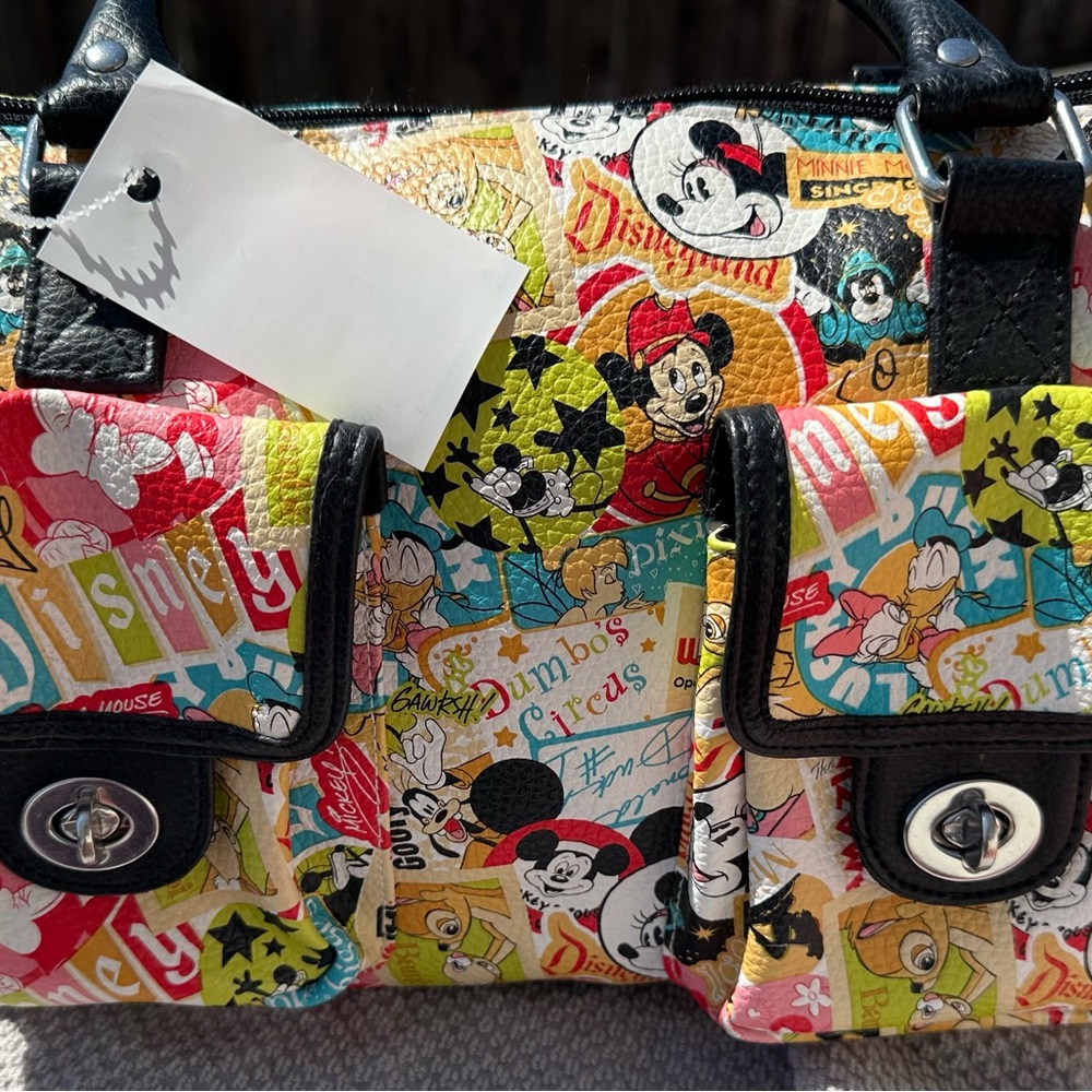 Disney Parks authentic Multicolor Cartoon Print Women's Bag